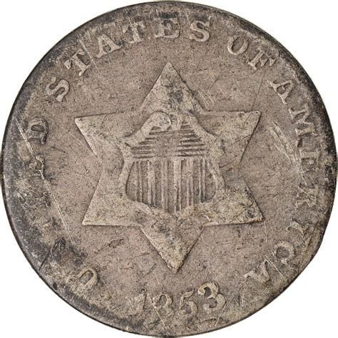 Three Cents 1853, Coin from United States - Online Coin Club