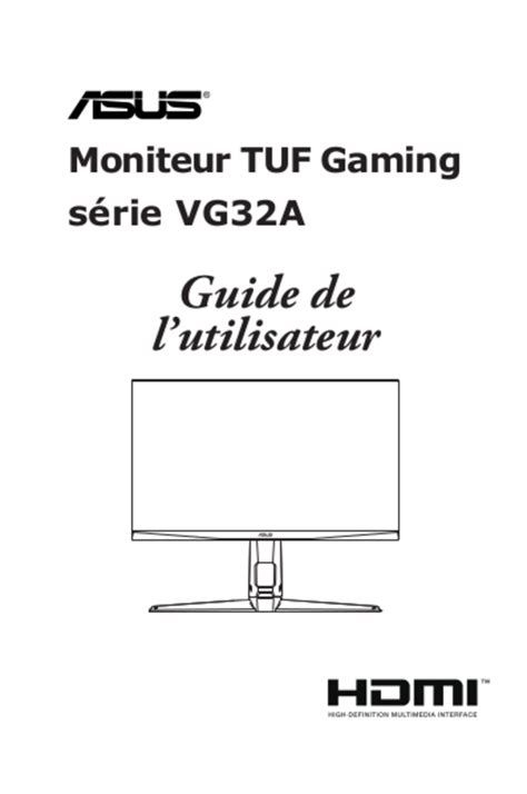 Mode D Emploi Asus Tuf Gaming Vg32a Français 34 Des Pages