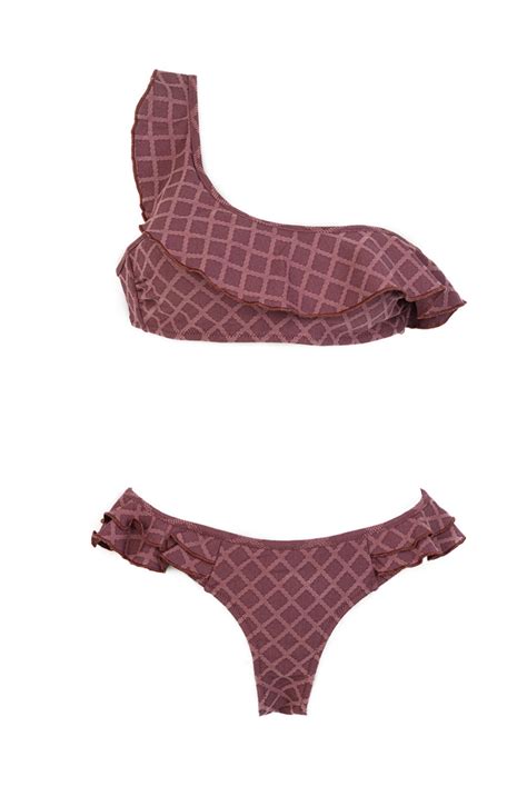 Bikini Volante Asimétrico Texturas CottonCrown