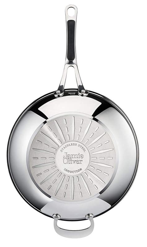 Tefal Jamie Oliver Stainless Steel Premium Series Non Stick Wok 30 Cm