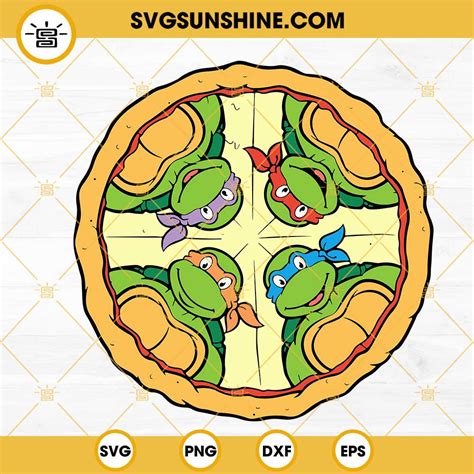 Teenage Mutant Ninja Turtles Pizza Time SVG Love Pizza TMNT SVG PNG