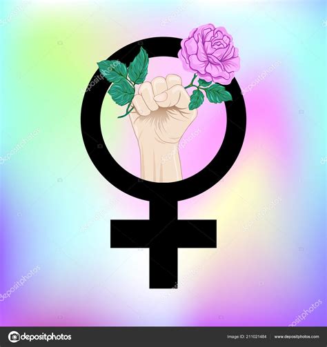 Symbol Of Feminism With A Female Fist Vector Illustration Vector