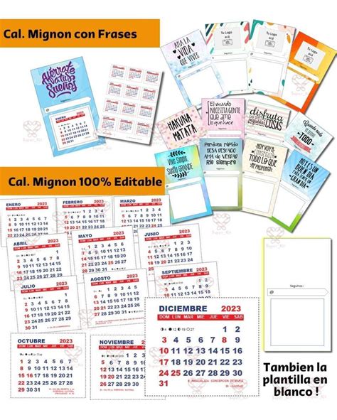 Kit Imprimible Calendarios Mega Pack Editable Almanaque