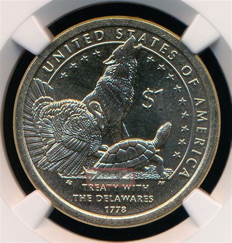 D Sacagawea Dollar Treaty With The Delawares Ngc Ms