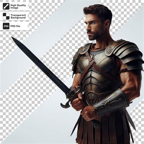 Premium PSD A Man In A Armor With A Sword In His Hand And The Words