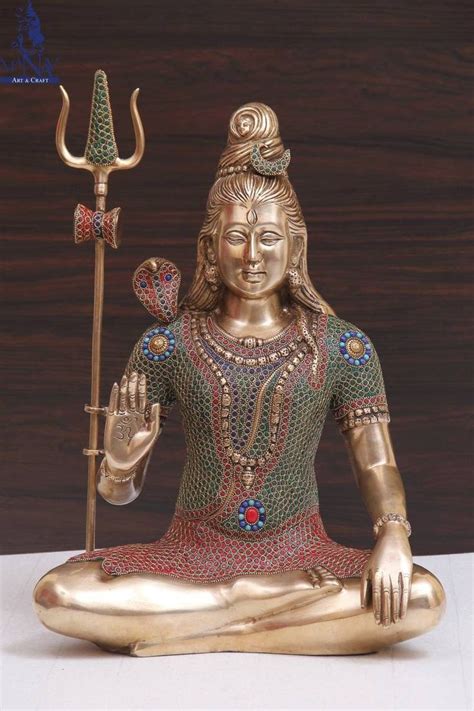 Lord Shiv Statue 50 CM Brass Shiva Idol Adiyogi Shiv Murti Large