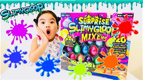 Surprise Slimygloop Mix’ems Huge Glitter Cloudy Slime Kit Unboxing Amaya’s World Youtube