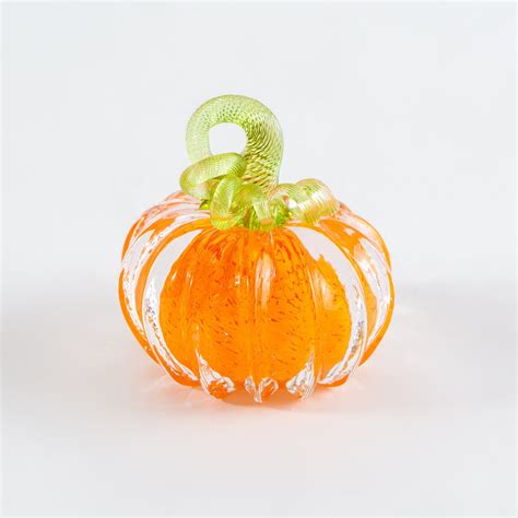 Opal Orange Paperweight Pumpkin Solid Glass Fall Decoration Etsy