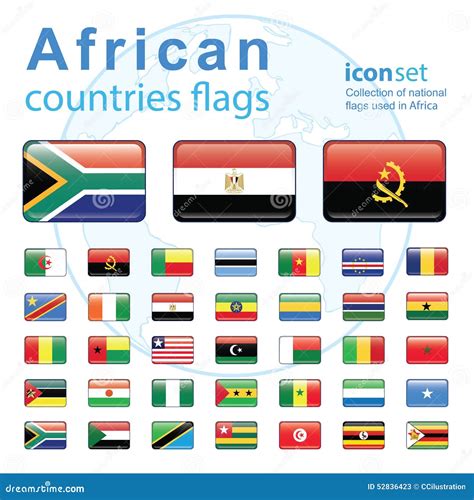 Set Of African Flags Vector Illustration Stock Vector Illustration