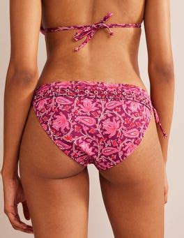 Bead Embellished Bikini Bottom Raspberry Pink Botanic Vine Boden Uk