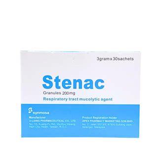 Stenac Granules Effervescent Tablets Acetylcysteine Mg Mg