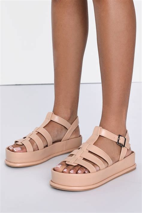 Beige Flatform Sandals Fisherman Sandals Platform Sandals Lulus