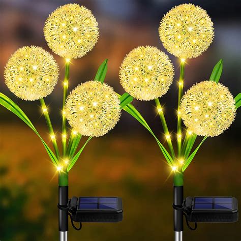 Solarne Lampki Ogrodowe Dekor Wodoodporne Szt Solar Dandelion