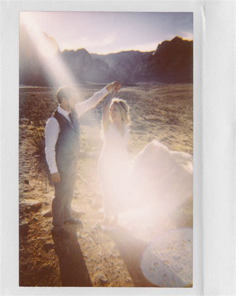 Desert Elopement On Polaroid Gaby J Photography