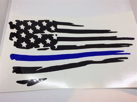 Thin Blue Line Usa Flag Decal