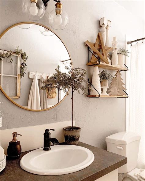 Neutral Bathroom Christmas Shelf Decorating Ideas Soul Lane