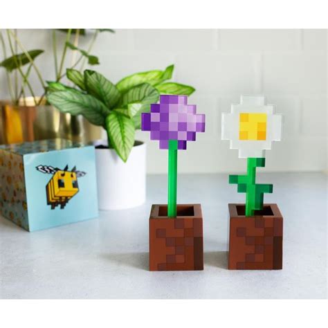 Ukonic Minecraft Daisy And Allium Flower Pot Mood Lights Set Of 2 Fun Diy Crafts Mood