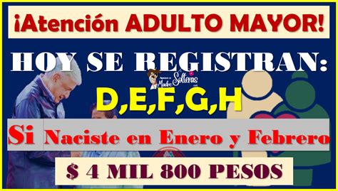 Registro Del Adulto Mayor Las Siguientes Letras D E F G H Mi Pensi N