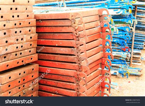 Construction Site Steel Structure Metal Girders Stock Photo 258879455