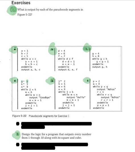 Solved Exercises 1 What Is Output By Each Of The Pseudocode