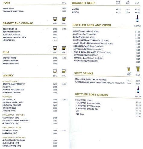 Menu At Mercure London Bridge Restaurant London