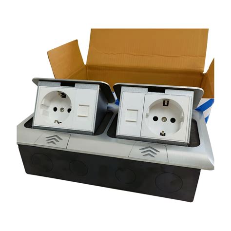 Stainless Steel Pop Up Floor Mounted Electrical Outlets And Usb Square