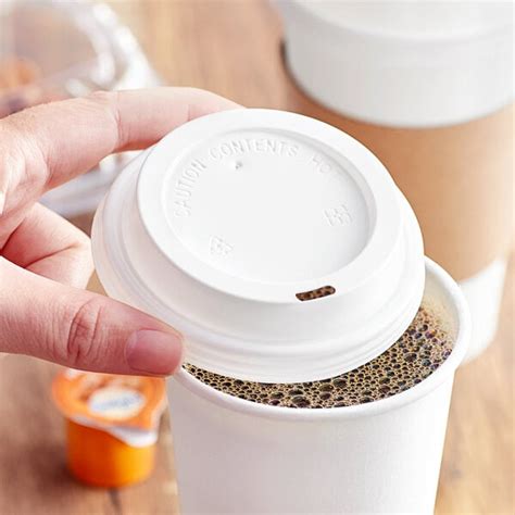 Choice White Hot Paper Cup Travel Lid For 10 24 Oz Standard Cups And 8 Oz Squat Cups 1000 Case