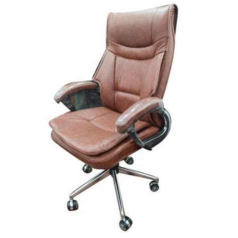 High Back Brown Leather Revolving Office Chair At Rs 5550 In Chandausi