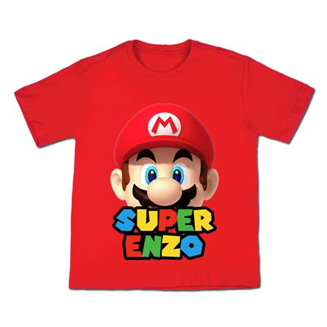 Camiseta Infantil Super Mario Personalizada Elo