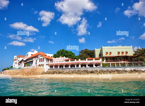 Indian Ocean And Stone Town In Zanzibar Tansania East Africa Stock