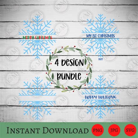 Snowflake Svg Bundle Snowflake Png For Ornament Sublimation Etsy