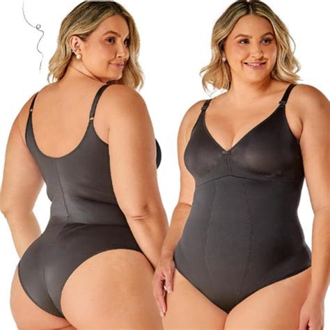 Body Modelador Plus Size B Sico De M Dia Compress O Busto Moldado Marca Vi Lingerie