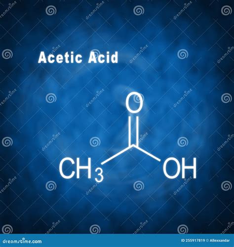 Acetic Acid Structural Chemical Formula Stock Illustration