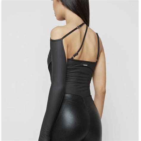 Maniere De Voir Women S Black Bodysuit Depop