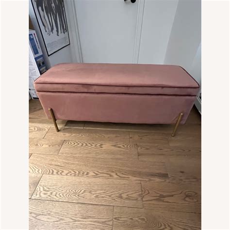 Wayfair Pink Velvet Storage Bench Aptdeco