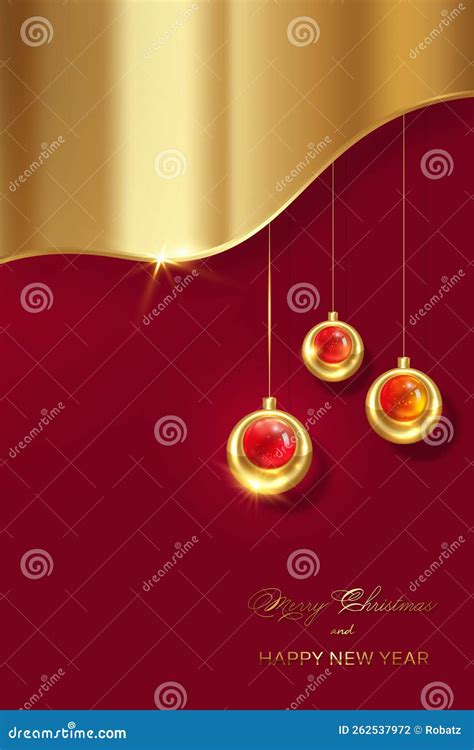 Christmas Luxury Holiday Banner With Gold Handwritten Merry Christmas And Happy New Year