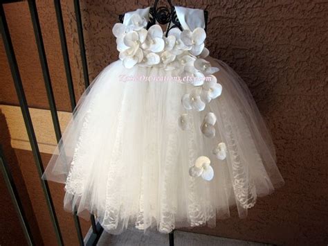 Ivory Lace Tutu Flower Girl Dress By Katiedscreations On Etsy