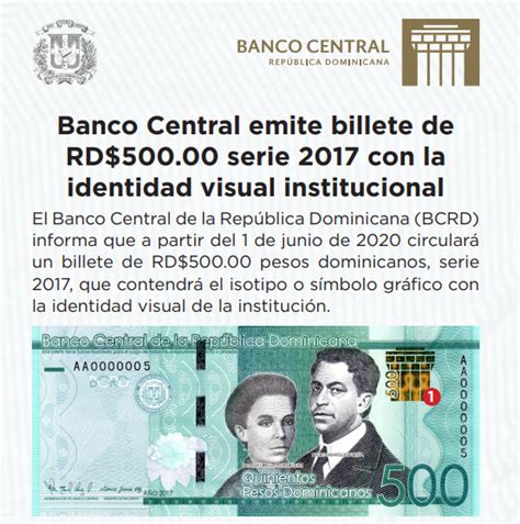 Banco Central Emite Billete De Rd Serie Con Identidad