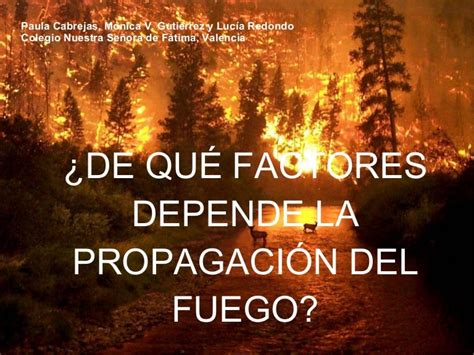 ¿de Qué Factores Depende La Propagación Del Fuego