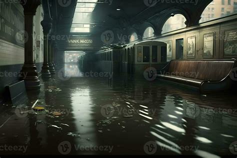 subway flood. post-apocalypse concept. Neural network AI generated 29613314 Stock Photo at Vecteezy