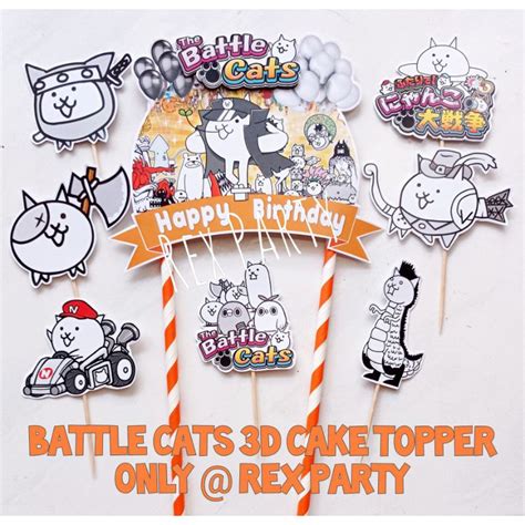 Jual Battle Cats Cake Topper Birthday 3d Topper Battle Cats Battle Cats Cake Decoration Battle