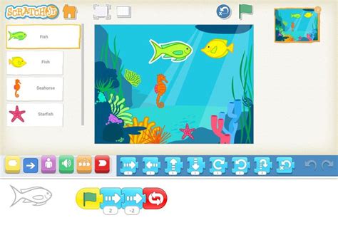 An Image Of Kidss Computer Game With Fish And Sea Life On The Screen