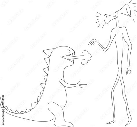 Godzilla And Siren Head Art Vector Stock Vector Adobe Stock