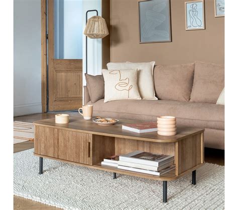 Table Basse Portes Coulissantes Colva Atmosphera Naturel Table