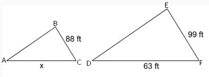 The Triangles Shown Are Similar Find X Figure Is Not Drawn To Scale