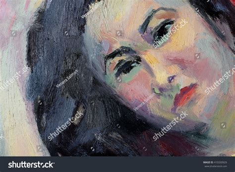 Fragment Oil Painting Naked Woman 스톡 일러스트 Shutterstock