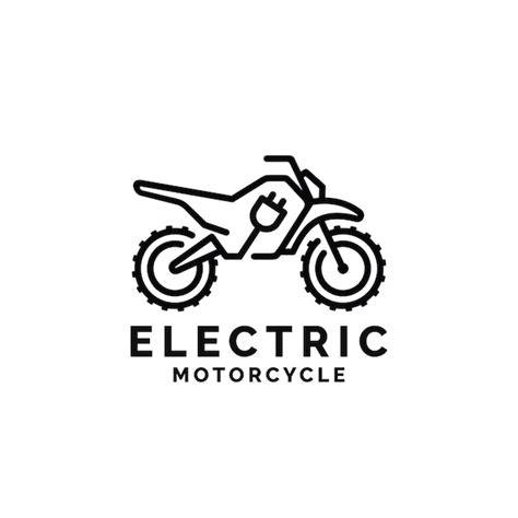 Logotipo de motocicleta eléctrica Vector Premium