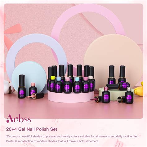 Aubss Juego De Esmaltes De U As De Gel Colores Pastel Natural Neutro Nude Kit De
