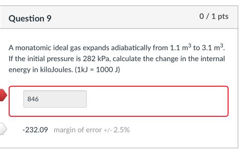 Solved Question Pts A Monatomic Ideal Gas Expands Chegg