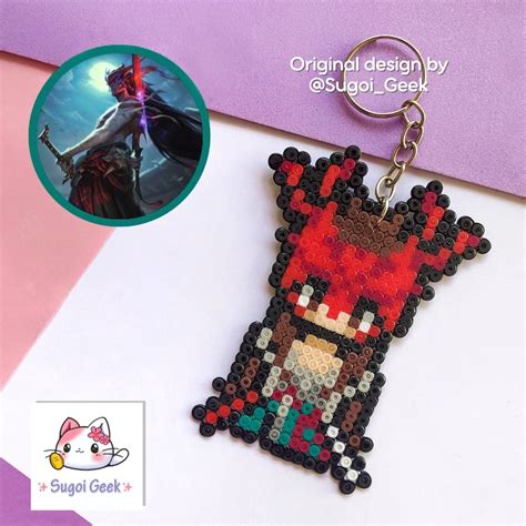 Chaveiro Yone League Of Legends Hama Perler Beads Shopee Brasil